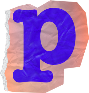 Vibrant Scanned Cutout Letter P